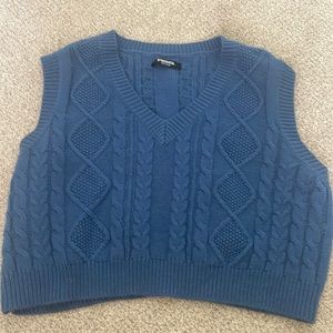 Blue Cropped Sweater Vest